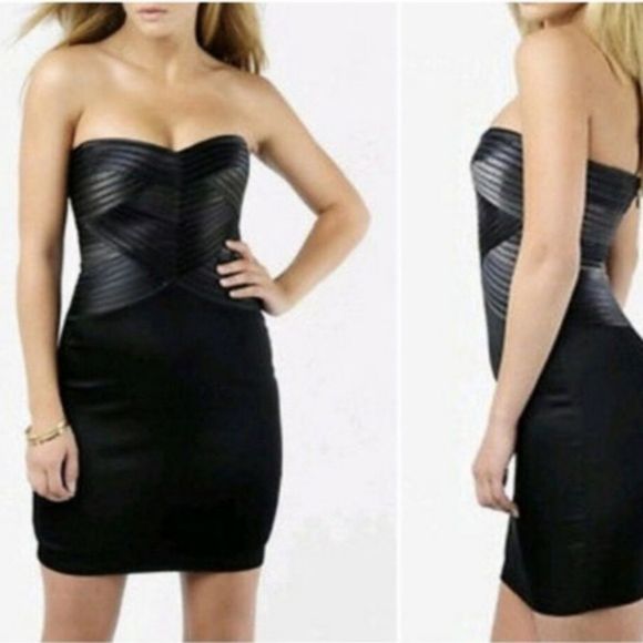 BCBGMAXAZARIA | Black smoke comb strapless formal dress - Picture 3 of 16